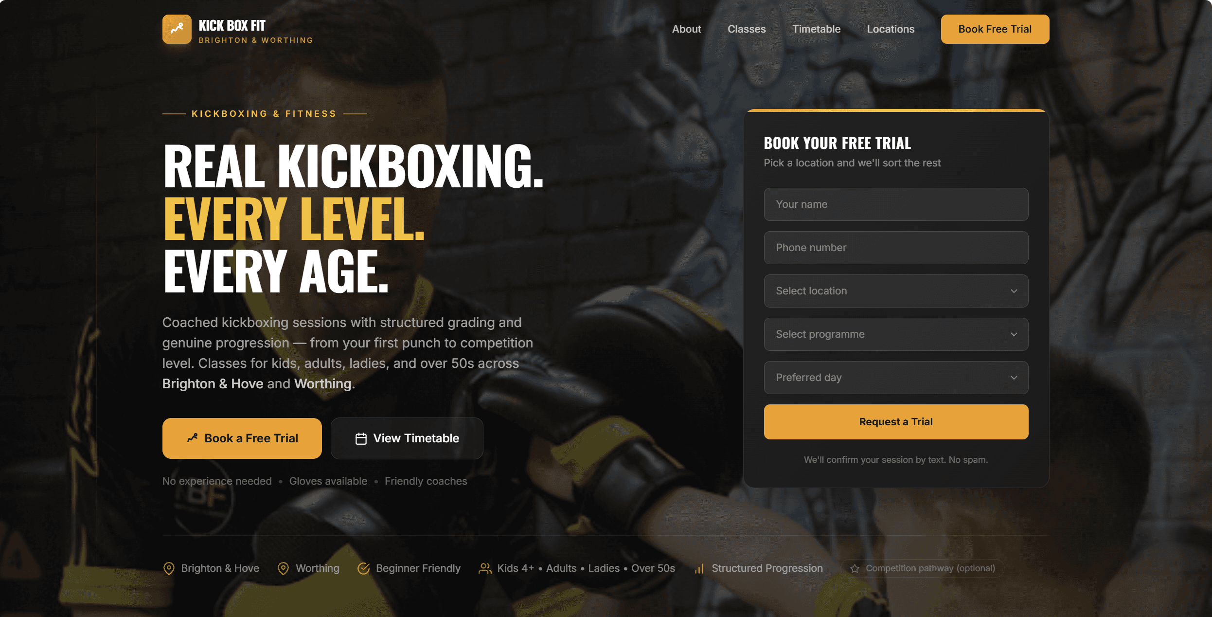 Kickboxing Studio Website