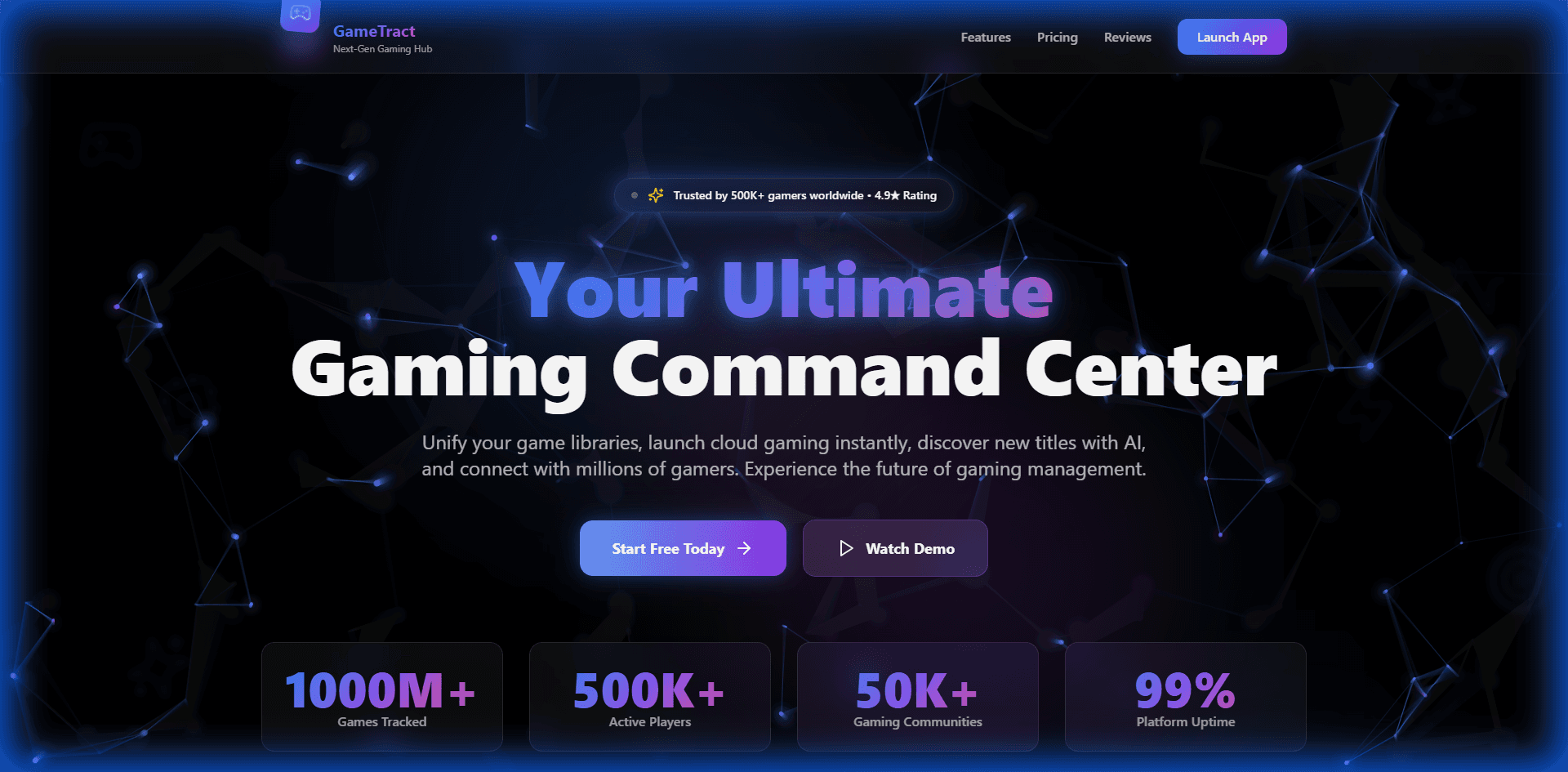 Gametract.com screenshot